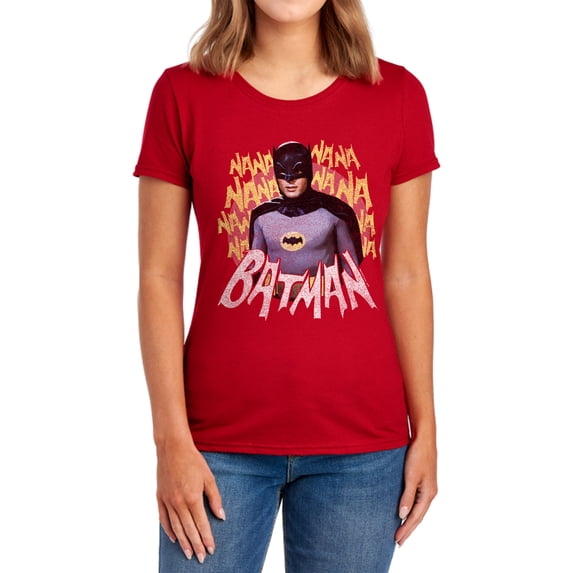 Batman Classic Tv Theme Song Women's T Shirt, Red, Small