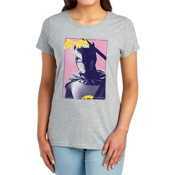 Batman Classic Tv Wayne 80S Women's T Shirt, Athletic Heather, Medium