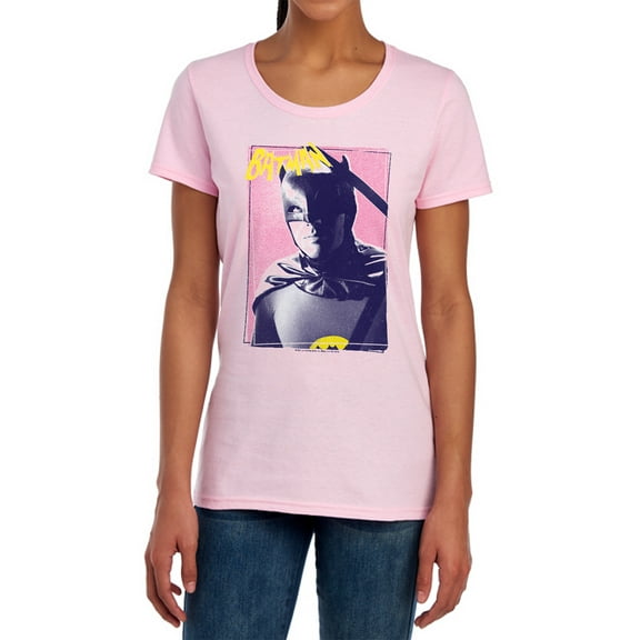 Batman Classic Tv Wayne 80S Women's T Shirt, Pink, Small
