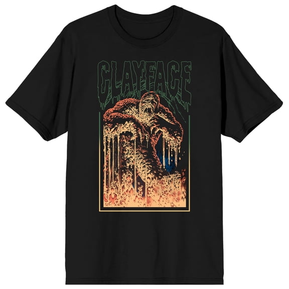 Batman Clayface Melting Gothic Flame Graphic Men's Short Sleeve Crew Neck T-Shirt Officially Licensed Batman Core Tee-Small