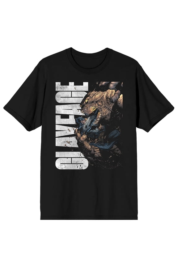 Batman Clayface Men's Graphic T-Shirt Large Back Print with Silence Artwork Short Sleeve Crew Neck Officially Licensed DC Comics Tee-Large