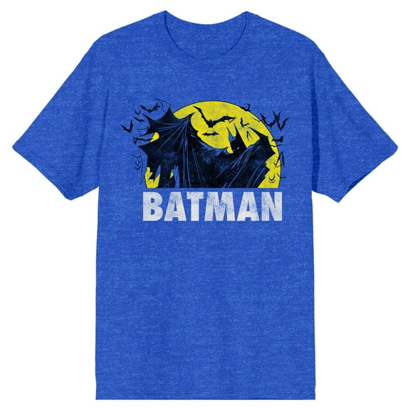 Batman Cloaked Hero Men's Royal Heather Big & Tall T-shirt-Medium