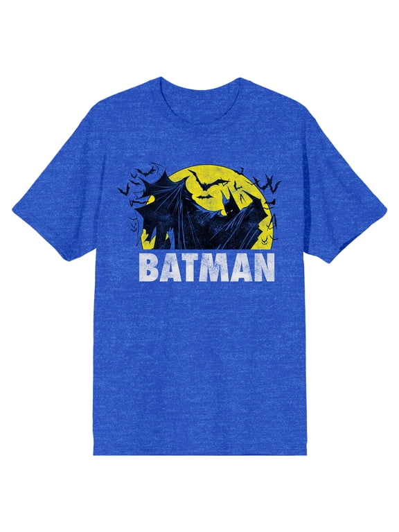 Batman Cloaked Hero Men's Royal Heather Big & Tall T-shirt-Medium