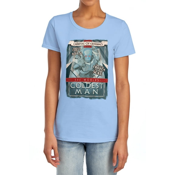 Batman Coldest Man Women's T Shirt, Light Blue, Large