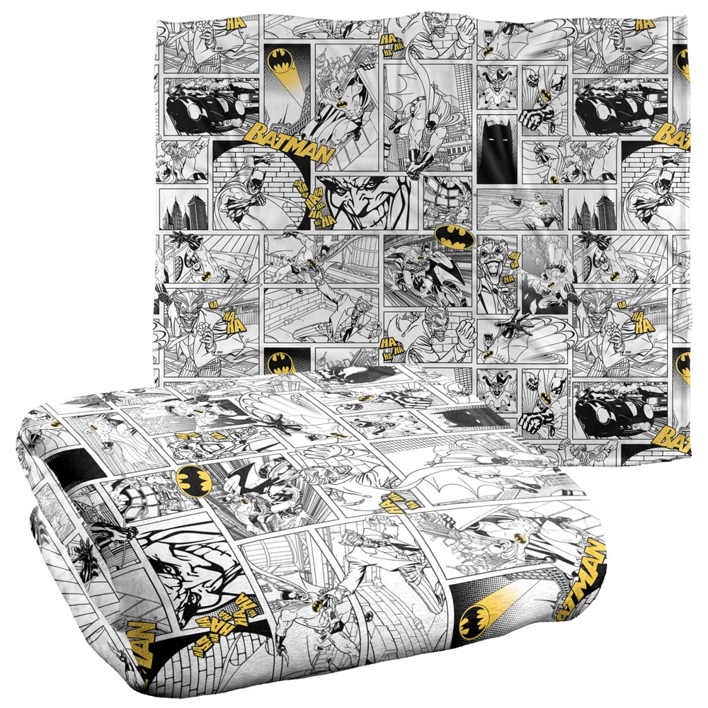 Batman Comic All Over Officially Licensed Silky Touch Super Soft Throw ...