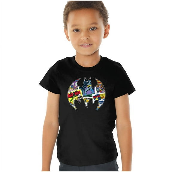 Batman Comic Bat Kids T Shirt (3) for Youth Toddler Boys and Girls, Black