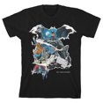 thumbnail image 1 of Batman Comic Book Scenes 80th Anniversary Boy's Black T-shirt-XS, 1 of 3