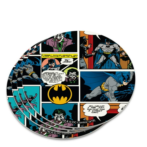 Batman Comic Pattern Novelty Coaster Set