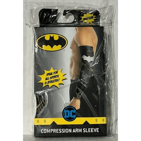 Batman Compression Arm Sleeve Size Medium 9-11" Black/Grey