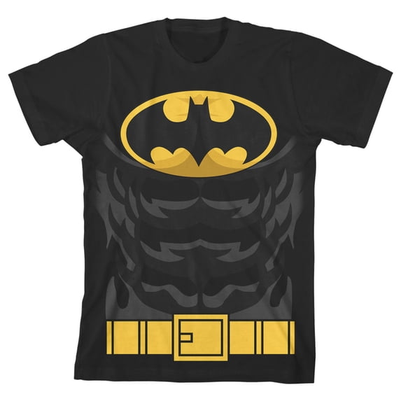 Batman Cosplay Boy's Black T-shirt-Large