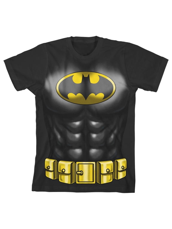 Batman Cosplay Boy's Charcoal T-shirt-X-Small
