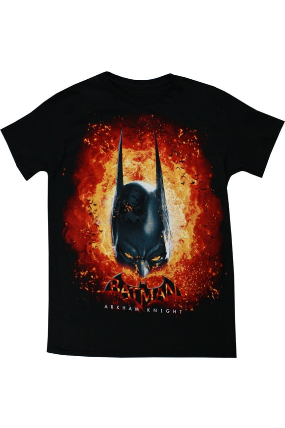 Batman Cowl Flamed Men's Black Shirt