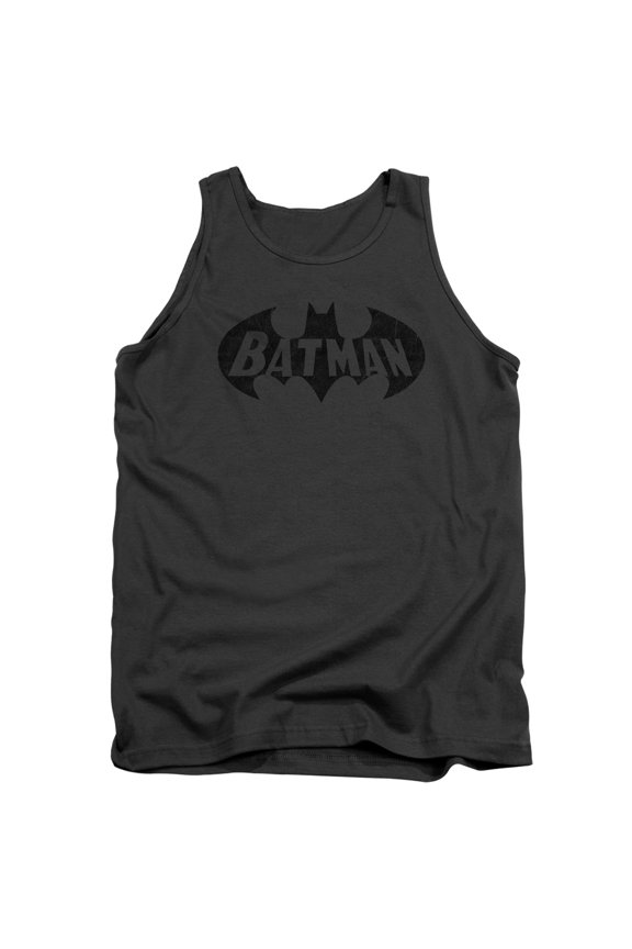 Batman Crackle Bat Adult Tank Top Charcoal