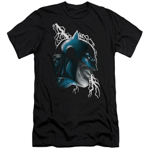 Batman Crazy Grin Premium Canvas T-Shirt Adult Slim Fit 30/1 Black