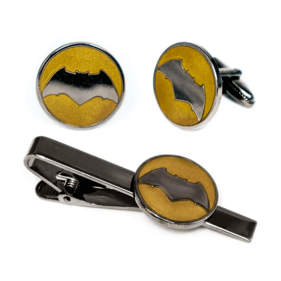 Batman Cufflinks, Superhero Tie Clip, Groomsman Jewelry, Men’s Wedding Gifts