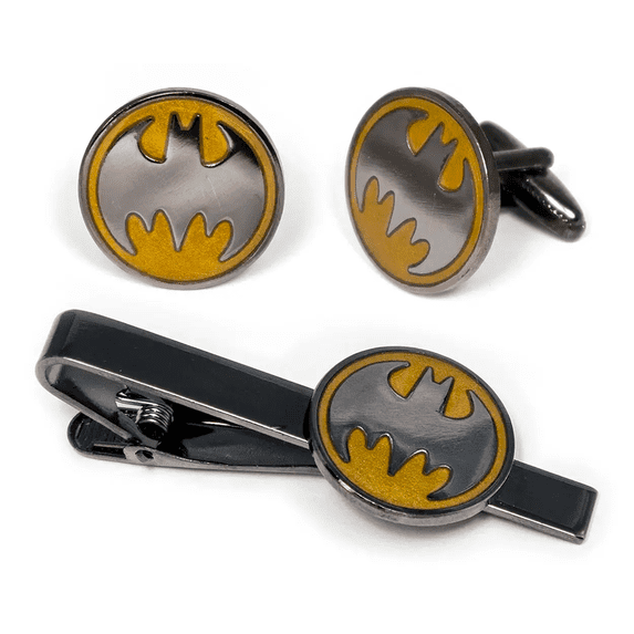 Batman Cufflinks, Superhero Tie Clip, Groomsmen Jewelry, Men’s Wedding Gifts