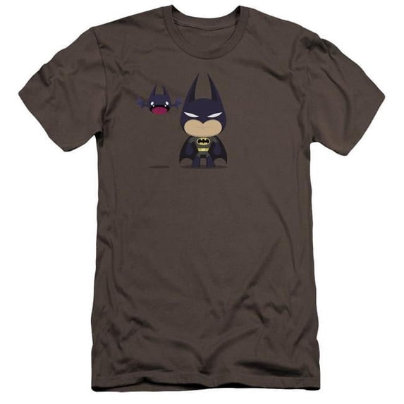 Batman & Cute Batman Adult Cotton Premium Canvas Brand Slim Fit 30-1 T-Shirt, Charcoal - Extra Large