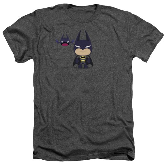 Batman Men's Cute Batman Heather T-shirt Large Charcoal