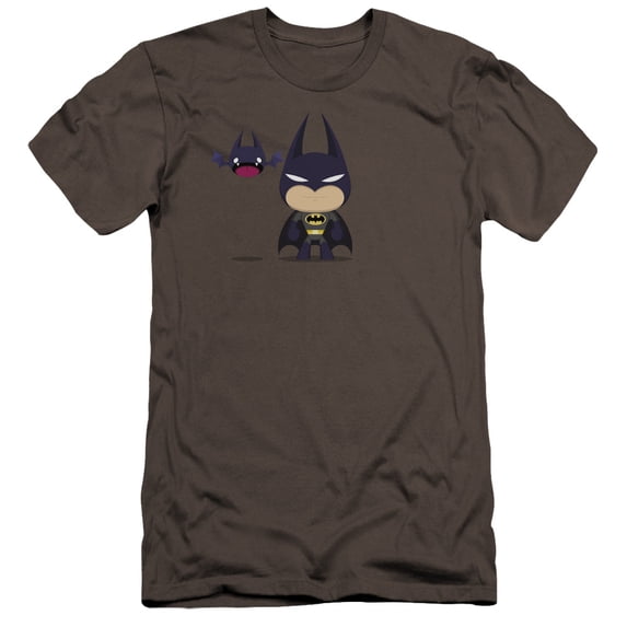 Batman Cute Batman Premium Canvas T-Shirt Adult Slim Fit 30/1-Charcoal
