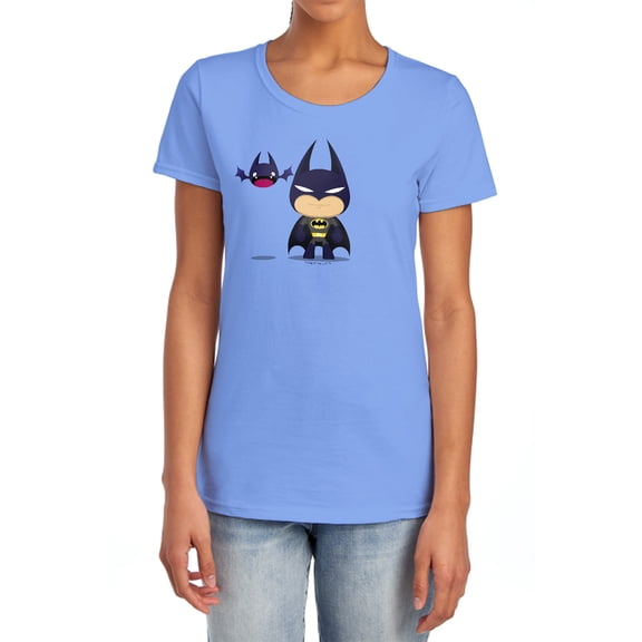 Batman Cute Batman Women's T Shirt, Carolina Blue, X-Large