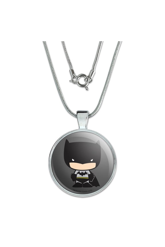 Batman Cute Chibi Character 1" Pendant with Sterling Silver Plated Chain