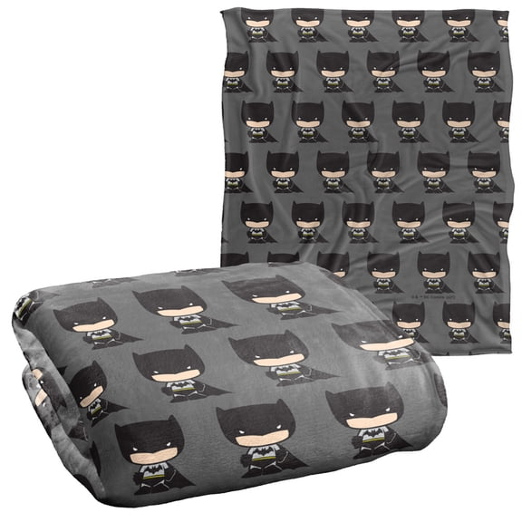 Batman Cute Chibi Character Pattern Officially Licensed Silky Touch Super Soft Throw Blanket 50' x 60'