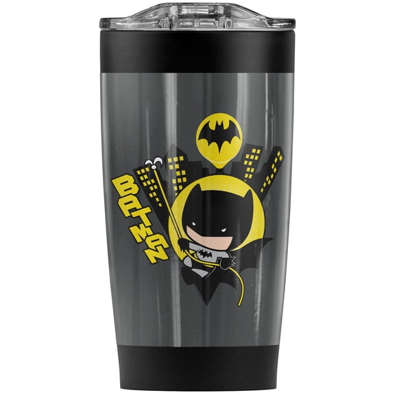 Batman Cute Chibi Stainless Steel Tumbler 20 oz Coffee Travel Mug/Cup, Vacuum Insulated & Double Wall with Leakproof Sliding Lid | Great for Hot Drinks and Cold Beverages