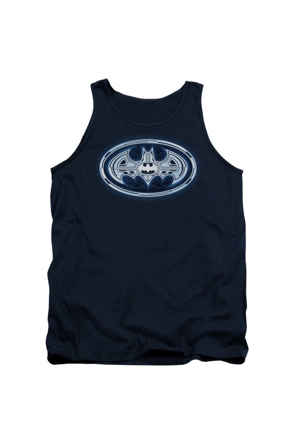 Batman Cyber Bat Shield Adult Tank Top Navy