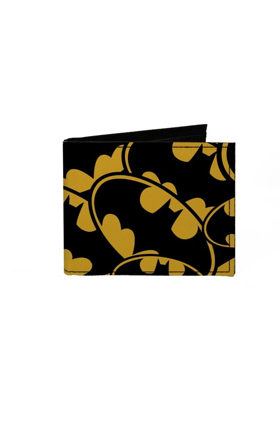 Batman DC Comics Bat Logo All Over Canvas Bi-Fold Wallet