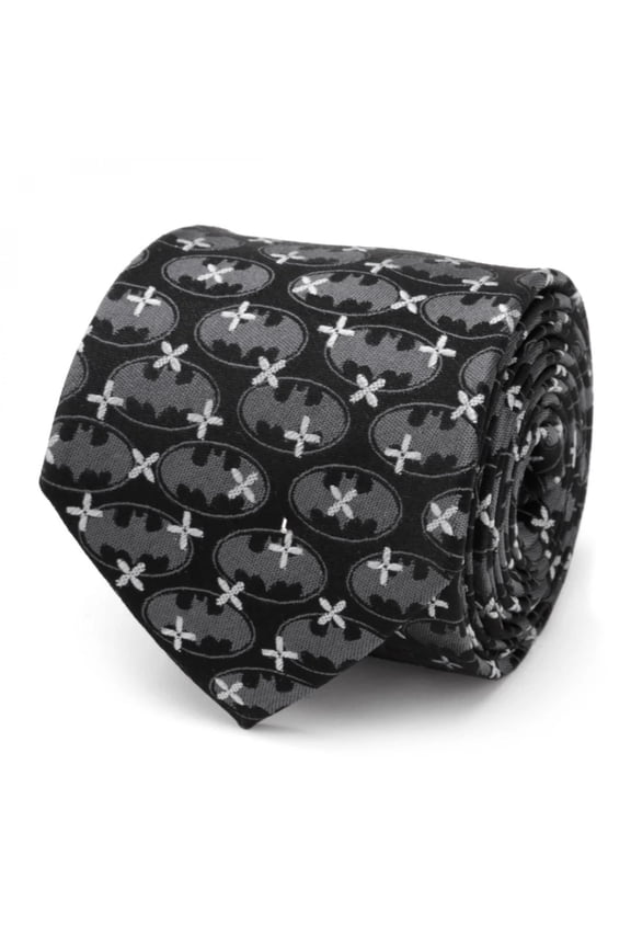 DC Batman Cross Black Silk Men's Tie