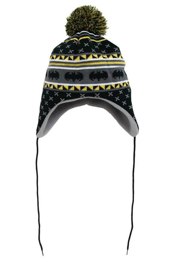 Batman DC Comics Logo Comic Book Movie Childrens Shoelace Beanie Winter Knit Hat