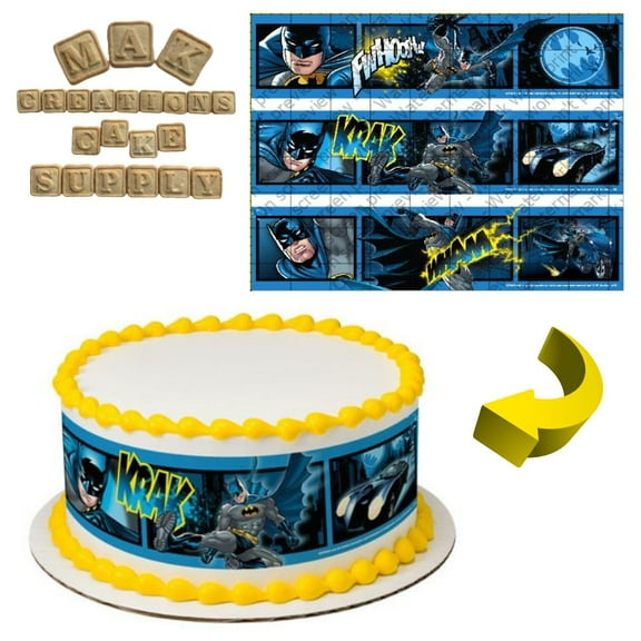 Batman DC Edible Cake Strips Wraps