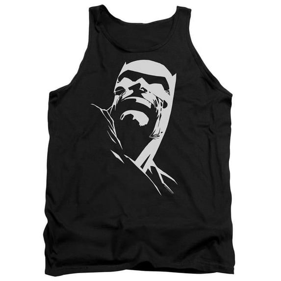 Batman & DKR Head Adult Cotton Tank Top, Black - Small