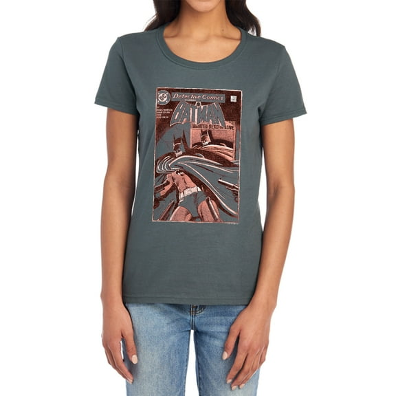 Batman DOA Cover Women's T Shirt, Charcoal, Medium