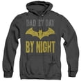 thumbnail image 1 of Batman & Dad By Day-Adult Heather Hoodie, Black - Small, 1 of 1