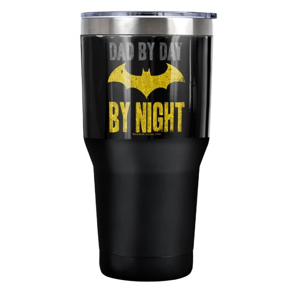 Batman Dad By Day Stainless Steel Tumbler 30 oz Coffee Travel Cup, Vacuum Insulated & Double Wall with Leakproof Sliding Lid