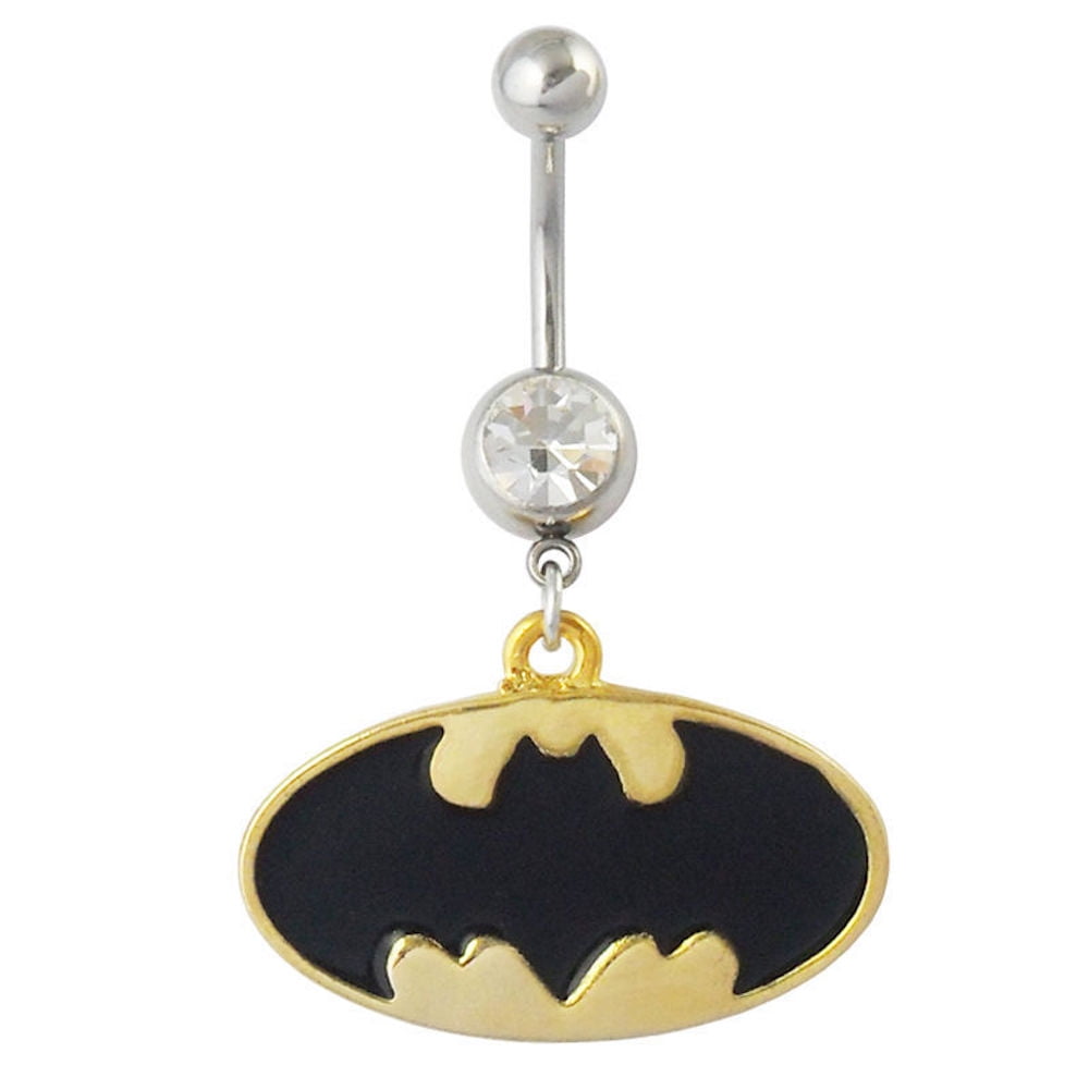 Batman Dangle Ceramic Belly Ring 14G 1.6MM B 3 6 46