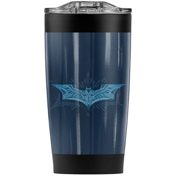 Batman Dark Knight/Bat Armor Logo Stainless Steel Tumbler 20 oz Coffee Travel Mug/Cup, Vacuum Insulated & Double Wall with Leakproof Sliding Lid | Great for Hot Drinks and Cold Beverages