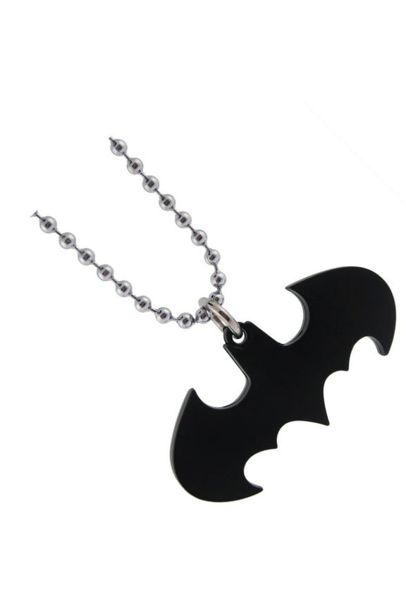 Batman Dark Knight Black Die Cut Necklace Dog Tag DC Comics Warner Brothers