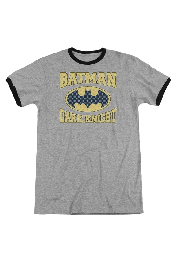 Batman Dark Knight Jersey Adult Ringer Heather Black