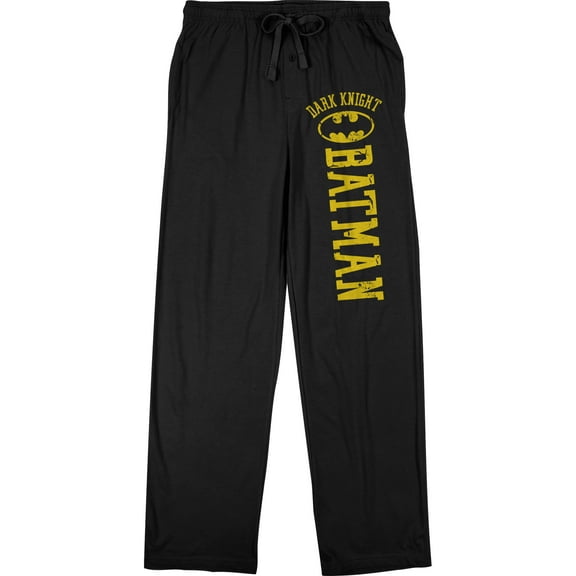 Batman Dark Knight Logo Men's Black Sleep Pajama Pants-X-Large