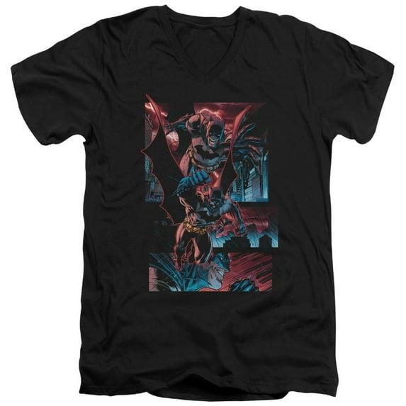 Batman - Dark Knight Panels - Slim Fit V Neck Shirt - X-Large