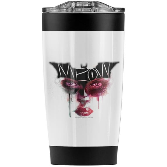 Batman Dark Knight Rises/Catwoman Meow Stainless Steel Tumbler 20 oz Coffee Travel Mug/Cup, Vacuum Insulated & Double Wall with Leakproof Sliding Lid | Great for Hot Drinks and Cold Beverages