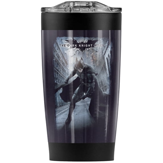 Batman Dark Knight Rises/Crumbled Poster Stainless Steel Tumbler 20 oz Coffee Travel Mug/Cup, Vacuum Insulated & Double Wall with Leakproof Sliding Lid | Great for Hot Drinks and Cold Beverages