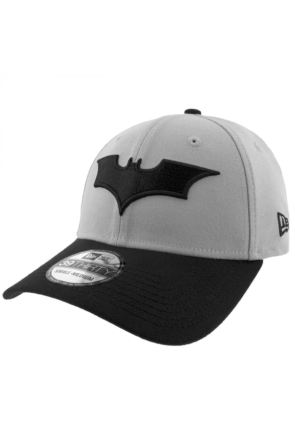 Dark Knight Trilogy Logo New Era 39Thirty Fitted Hat-Large/XLarge