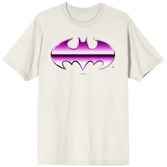 Batman Dark Night Chrome Logo Adult Tofu Crew Neck Short Sleeve T-shirt-Small