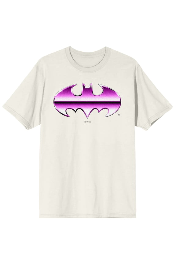 Batman Dark Night Chrome Logo Adult Tofu Crew Neck Short Sleeve T-shirt-Small