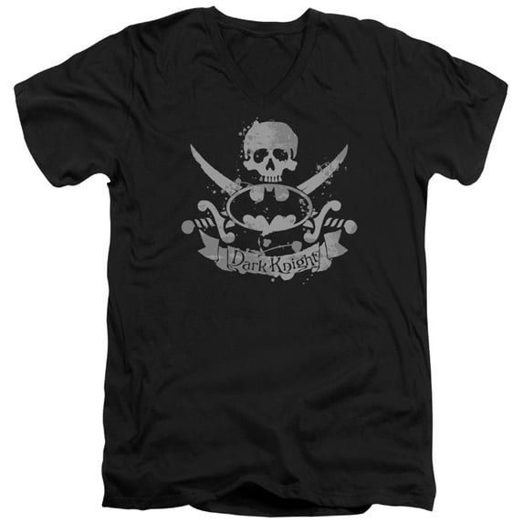 Batman Dark Pirate S/S Adult V-Neck T-Shirt Black