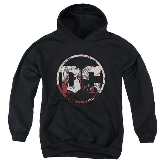Batman - Dc Logo Harley - Youth Hooded Sweatshirt - Small