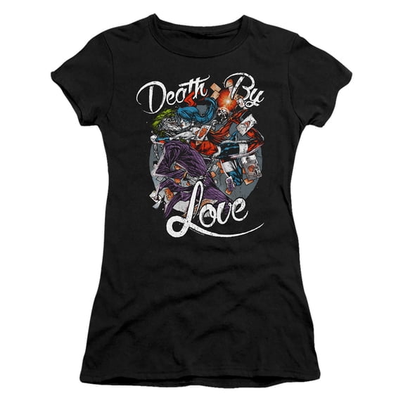 Batman - Death By Love - Juniors Teen Girls Cap Sleeve Shirt - X-Large